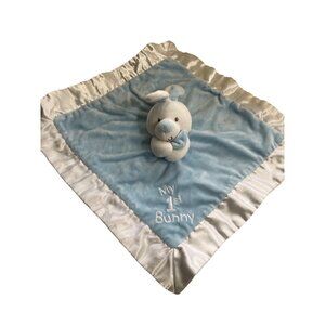 Baby Gund My 1st Bunny Blue Lovey Satin & Plush Security Blanket 4061373